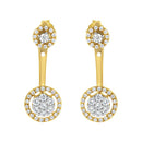 14K Yellow Gold Plated .925 Sterling Silver 5/8 Cttw Diamond Removable Stud and Dangle Earrings (I-J Color, I2-I3)-3