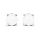 1.18 Carat Genuine Opal .925 Sterling Silver Earrings-1
