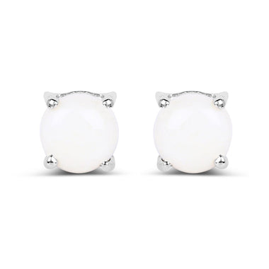 1.18 Carat Genuine Opal .925 Sterling Silver Earrings