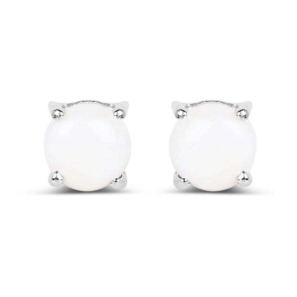 1.18 Carat Genuine Opal .925 Sterling Silver Earrings