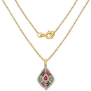1.77 Carat Genuine Multi Stones .925 Sterling Silver Pendant-2
