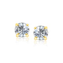 14k Yellow Gold 8.0mm Round CZ Stud Earrings-1