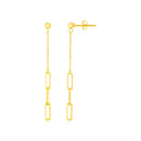 14K Yellow Gold Paperclip Chain and Fine Link Earrings-1