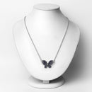 3.83 Carat Genuine Blue Sapphire and White Zircon .925 Sterling Silver Pendant-2