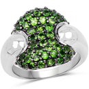 1.82 Carat Genuine Chrome Diopside .925 Sterling Silver Ring-1