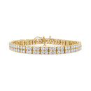 14K Yellow Gold 10.0 Cttw Diamond 2 Row Tennis Bracelet (L-M Color, I2-I3 Clarity) - Size 7.25 Inches-1