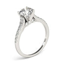 14k White Gold Diamond Engagement Ring With Single Row Band (1 3/4 cttw)-3