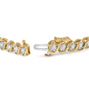 10K Yellow Gold 3 cttw Round-Cut Diamond Spiral Link 7.50" Bracelet (I-J Color, I1-I2 Clarity)-2