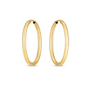 14k Yellow Gold Endless Oval Hoop Earrings(2x25mm)-2