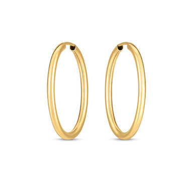 14k Yellow Gold Endless Oval Hoop Earrings(2x25mm) - 0