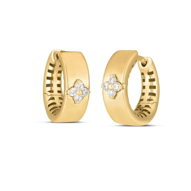 14k Yellow Gold Trilogy Diamond Clover Earrings - 0