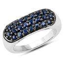 0.99 Carat Genuine Blue Sapphire .925 Sterling Silver Ring-1