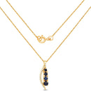 0.40 Carat Genuine Blue Sapphire and White Diamond 14K Yellow Gold Pendant-2