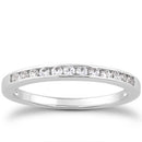 14k White Gold Channel Set Diamond Wedding Ring Band Set 1/3 Around-1