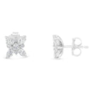 14K White Gold Marquise Diamond Flower Stud Earring (1.00 cttw, H-I Color, SI1-SI2 Clarity)-2