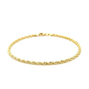 2.5mm 14k Yellow Gold Solid Diamond Cut Rope Bracelet-2
