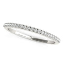 14k White Gold Scallop Style Setting Diamond Wedding Band (1/8 cttw)-1