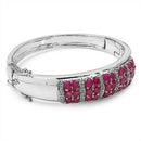 6.65 Carat Genuine Ruby and White Topaz .925 Sterling Silver Bracelet-10