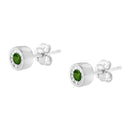 .925 Sterling Silver 1/5 Cttw Round Brilliant-Cut Green Diamond Miracle-Set Stud Earrings (Fancy Color-Enhanced, I1-I2 Clarity)-4