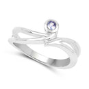 0.10 Carat Genuine Tanzanite .925 Sterling Silver Ring-2