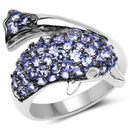 1.45 Carat Genuine Tanzanite and White Diamond .925 Sterling Silver Ring-1