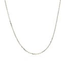 14k White Gold Diamond Cut Cable Link Chain 1.1mm-2