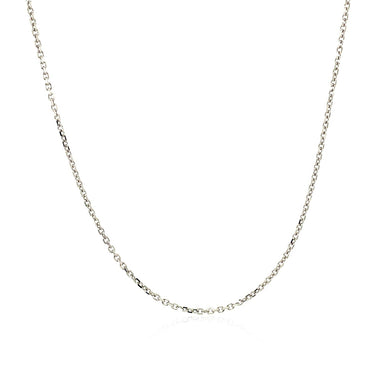 14k White Gold Diamond Cut Cable Link Chain 1.1mm - 0