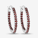 1.92 Carat Genuine Garnet .925 Sterling Silver Earrings-4
