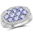 1.70 Carat Genuine Tanzanite .925 Sterling Silver Ring-1