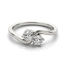 Solitaire Two Stone Diamond Ring in 14k White Gold (1/2 cttw)-3