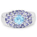 2.78 Carat Genuine Blue Topaz and Tanzanite .925 Sterling Silver Ring-3