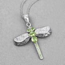 1.98 Carat Genuine Peridot and White Topaz .925 Sterling Silver Pendant-4