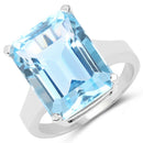 15.53 Carat Genuine Blue Topaz .925 Sterling Silver Ring-1