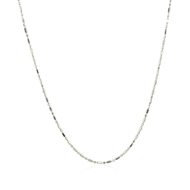 14k White Gold Diamond-Cut Bead Chain 1.0mm - 0