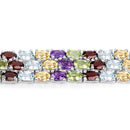 23.74 Carat Genuine Multi Stones .925 Sterling Silver Bracelet-6