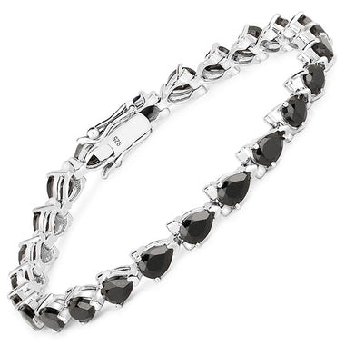 14.82 Carat Genuine Black Spinel 925 Sterling Silver Bracelet