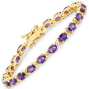 7.98 Carat Genuine Amethyst .925 Sterling Silver Bracelet-1