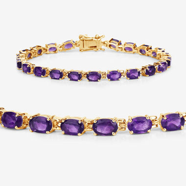 7.98 Carat Genuine Amethyst .925 Sterling Silver Bracelet - 0