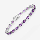 7.98 Carat Genuine Amethyst .925 Sterling Silver Bracelet-11