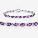 7.98 Carat Genuine Amethyst .925 Sterling Silver Bracelet-12