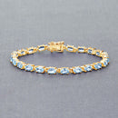 11.22 Carat Genuine Blue Topaz .925 Sterling Silver Bracelet-7