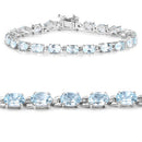 10.71 Carat Genuine Blue Topaz .925 Sterling Silver Bracelet-6