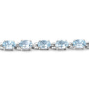 10.71 Carat Genuine Blue Topaz .925 Sterling Silver Bracelet-7