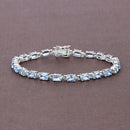 10.71 Carat Genuine Blue Topaz .925 Sterling Silver Bracelet-8