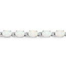 3.50 Carat Genuine Created Opal .925 Sterling Silver Bracelet-5