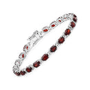 11.22 Carat Genuine Garnet .925 Sterling Silver Bracelet-4