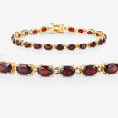 11.22 Carat Genuine Garnet .925 Sterling Silver Bracelet-6