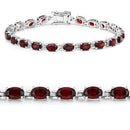 11.22 Carat Genuine Garnet .925 Sterling Silver Bracelet-5