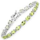 8.61 Carat Genuine Peridot .925 Sterling Silver Bracelet-5