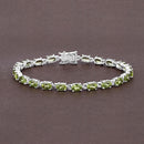 8.61 Carat Genuine Peridot .925 Sterling Silver Bracelet-8